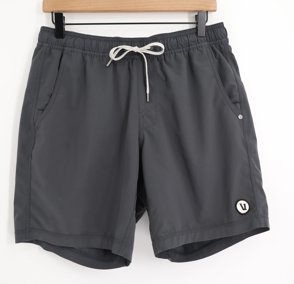 Vuori Men's Sz M Kore Lined Short 7" Inseam Charcoal Grey Performance Stretch
